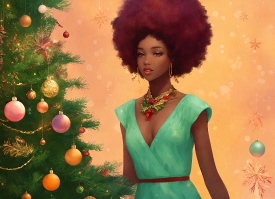 Visual Art, Hair, Head, Christmas Tree, Hairstyle, Jheri Curl
