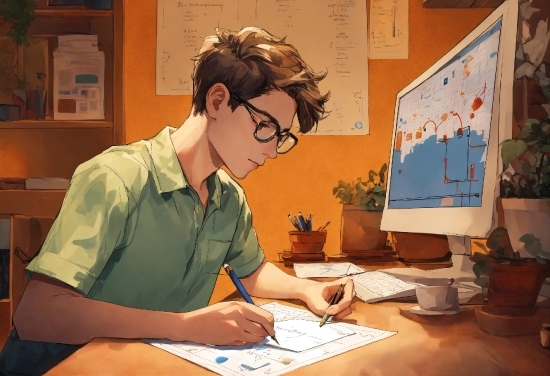 Volcano Illustration, Table, Vision Care, Plant, Houseplant, Eyewear