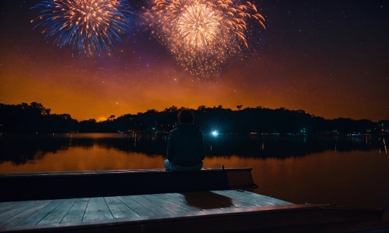 Water, Sky, Atmosphere, Photograph, Fireworks, Light
