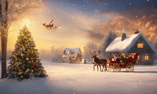 Wheel, Snow, Vertebrate, Plant, Christmas Tree, Window