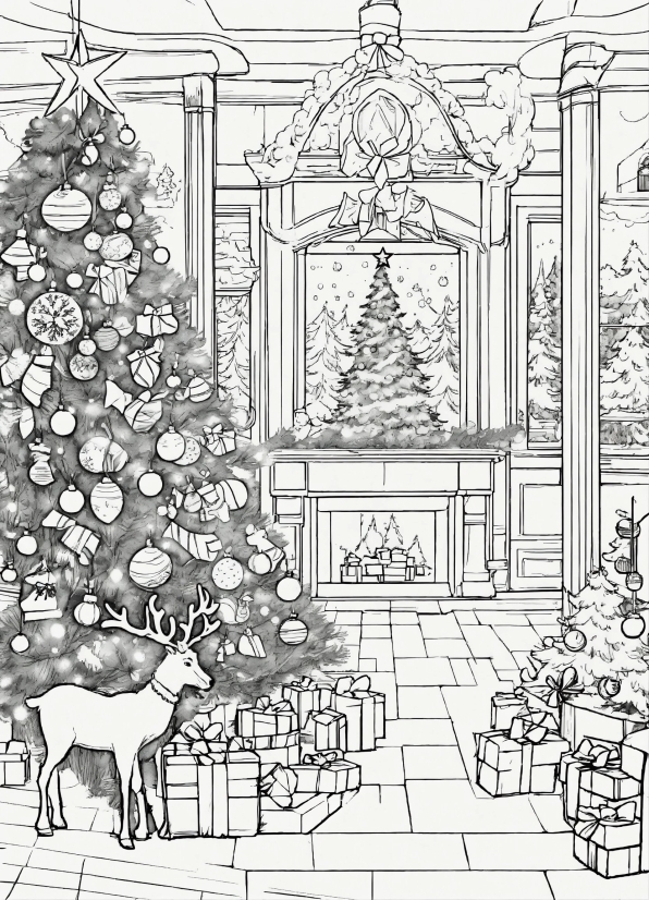 White, Christmas Tree, Architecture, Interior Design, Art, Ornament