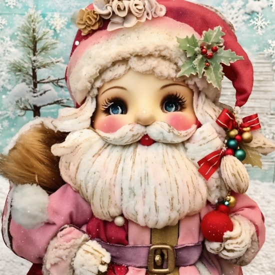 White, Santa Claus, Beard, Sculpture, Lawn Ornament, Christmas Ornament