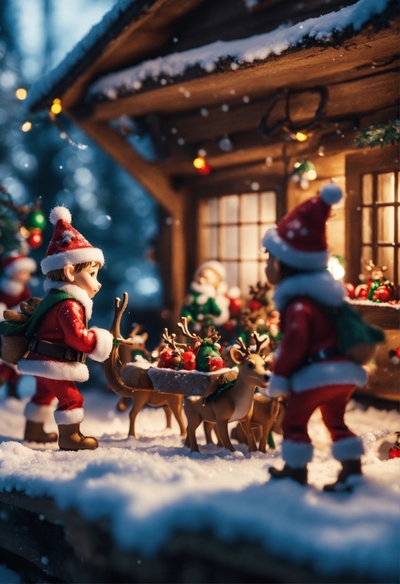 Window, Christmas Ornament, Snow, Light, Toy, Lighting