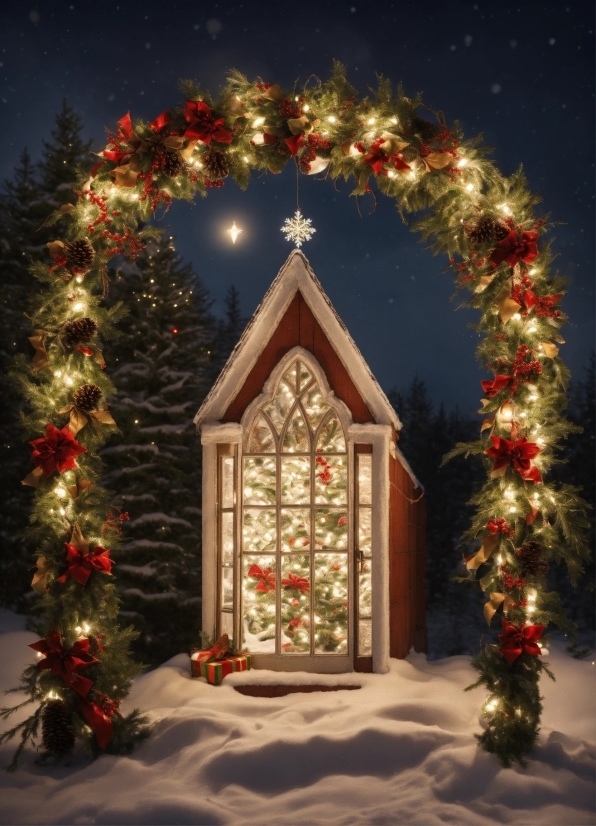 Window, Christmas Ornament, Snow, Nature, Branch, Ornament