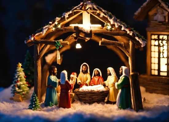 Window, Nativity Scene, Christmas Decoration, Toy, Christmas Tree, Entertainment
