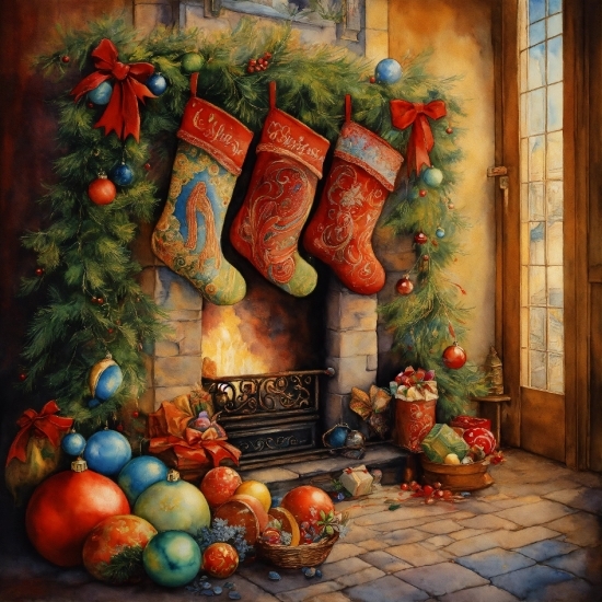 Window, Orange, Christmas Ornament, Wood, Art, Picture Frame