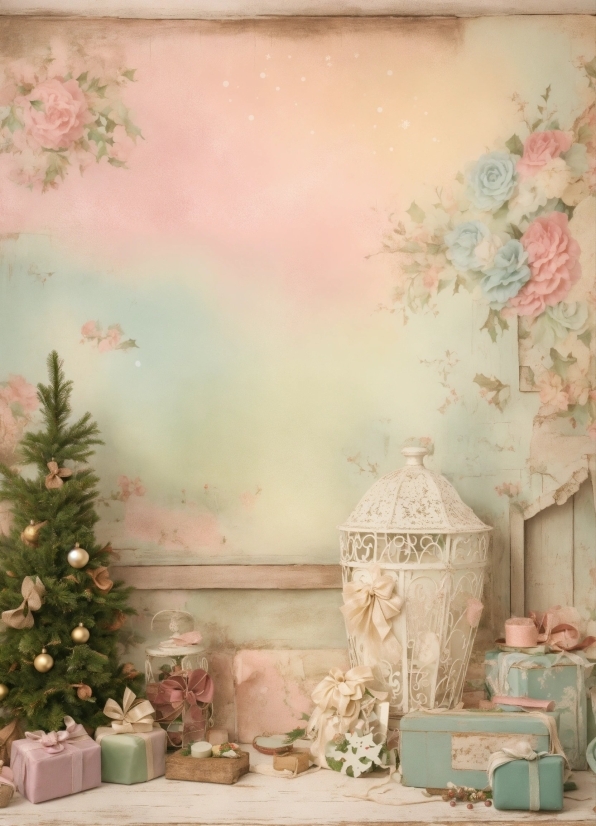 Window, Plant, Christmas Tree, Interior Design, Pink, Flower