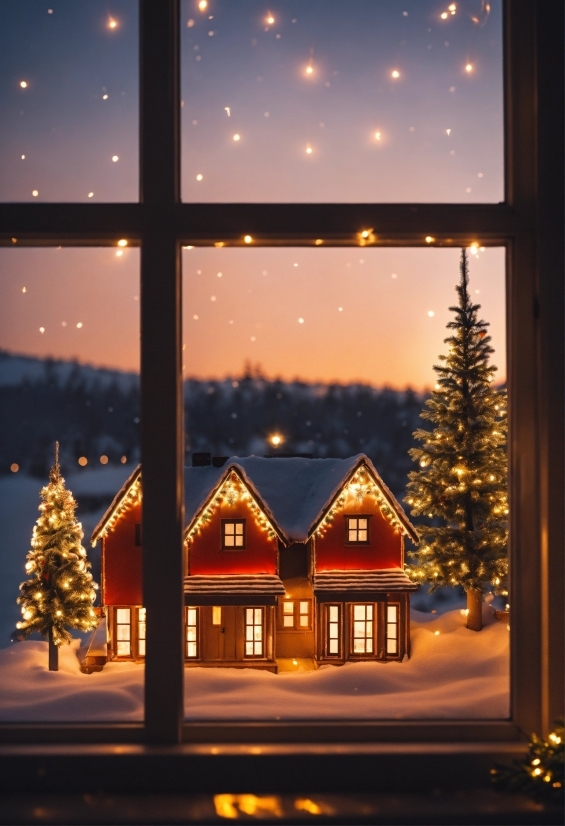 Window, Property, Sky, Light, Snow, Nature
