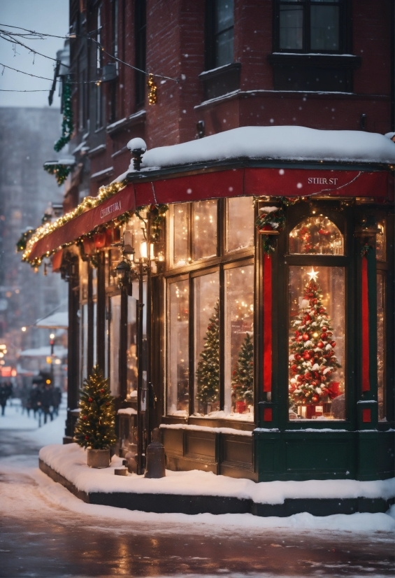 Window, Snow, Building, Neighbourhood, Christmas Decoration, Door
