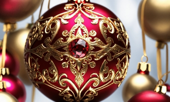 Woman In Gold Painting, Christmas Ornament, Light, Holiday Ornament, Purple, Ornament