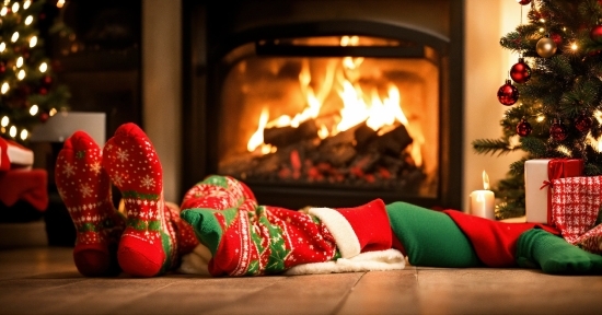 Wood, Christmas Decoration, Gas, Fireplace, Fire, Hearth