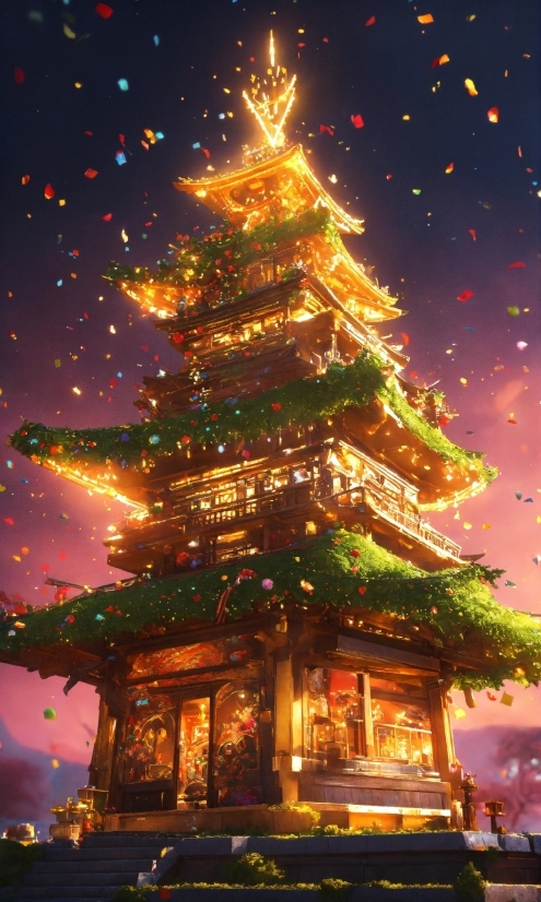 World, Christmas Tree, Plant, Light, Sky, Tree