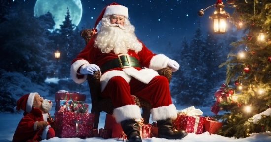 World, Lighting, Santa Claus, Lap, Christmas Decoration, Snow
