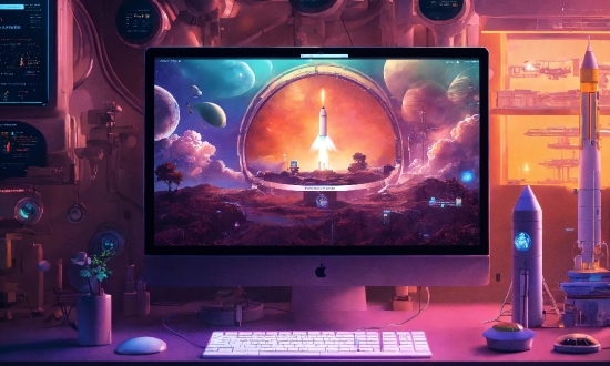 World, Personal Computer, Output Device, Computer, Entertainment, Purple