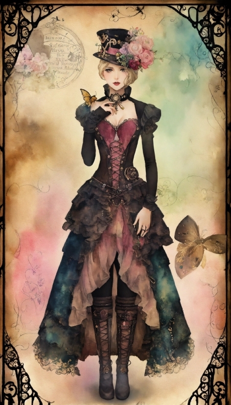 3d Images Wallpaper Download, Dress, Sleeve, Art, Painting, Black Hair