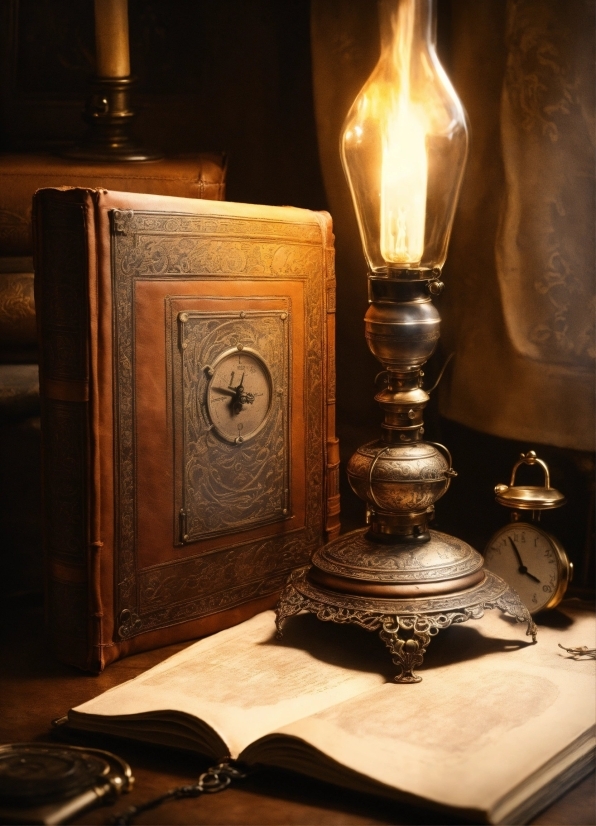 60fps Ai, Light, Wood, Candle Holder, Book, Lamp