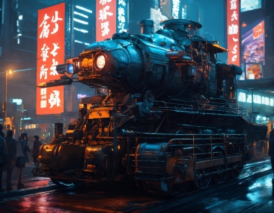 Ai Music Creator Bling Bling, Train, Vehicle, Rolling Stock, Steam Engine, Motor Vehicle