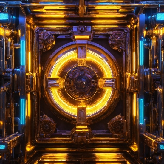 Amber, Gold, Building, Symmetry, Electric Blue, Pattern