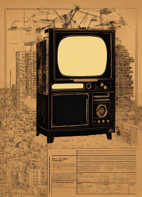 Analog Television, Rectangle, Television Set, Font, Art, Electronic Device