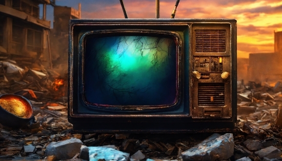 Analog Television, Wood, Gas, Technology, Television, Sky
