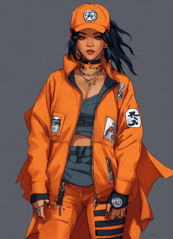 Anime Badass Wallpaper, Workwear, Orange, Sleeve, Gesture, Collar
