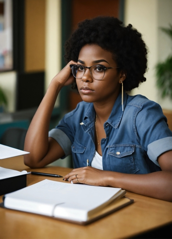 Anime Laptop Wallpaper 4k, Table, Black Hair, Desk, Job, Eyewear