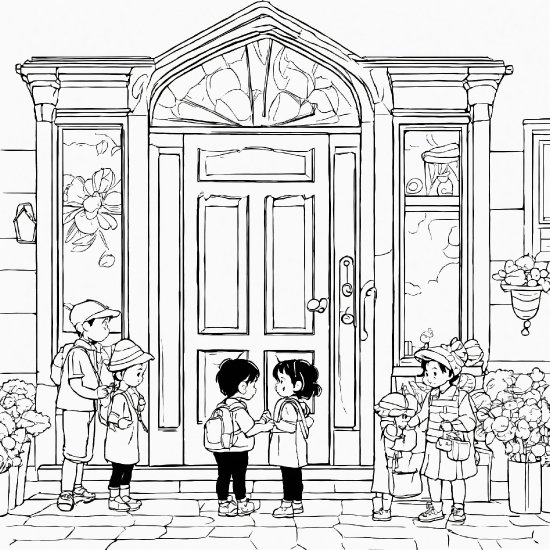 Anniversary Background, Door, White, Window, Building, Black