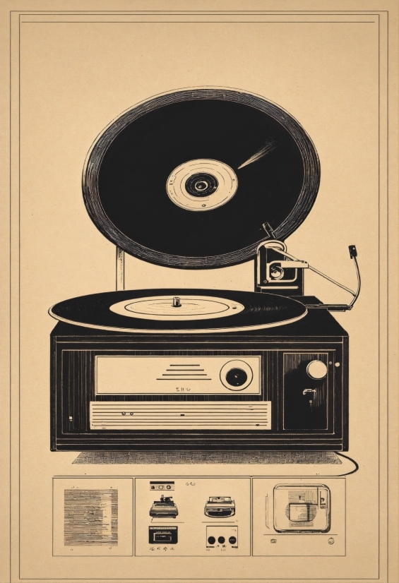 Audio Equipment, Gramophone Record, Tread, Art, Font, Electronic Device