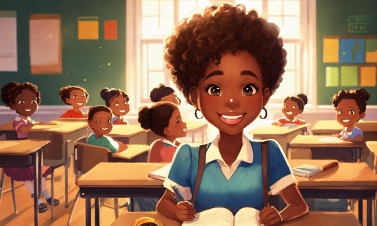 Ballet Vector, Table, Smile, Jheri Curl, School Uniform, Happy