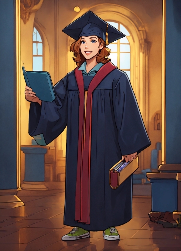 Blue, Academic Dress, Scholar, Sleeve, Mortarboard, Headgear