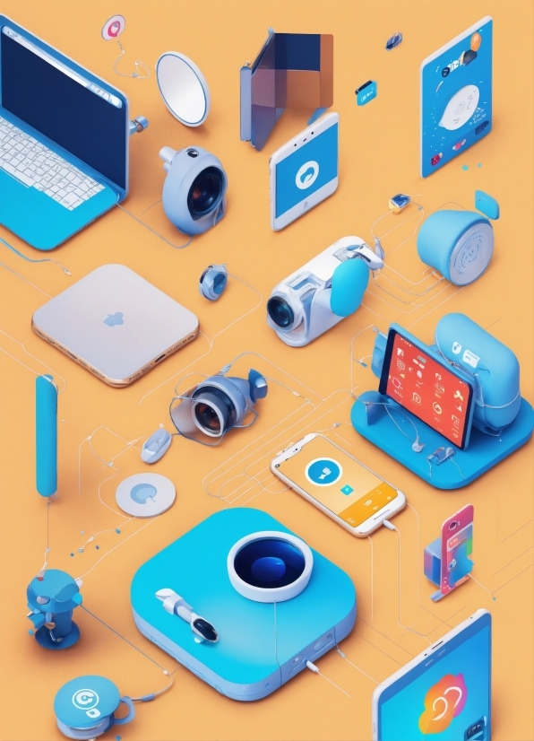 Blue, Azure, Gadget, Font, Aqua, Material Property