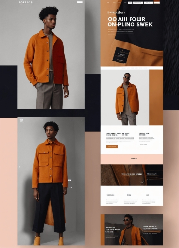Brown, Outerwear, Product, Black, Orange, Fashion