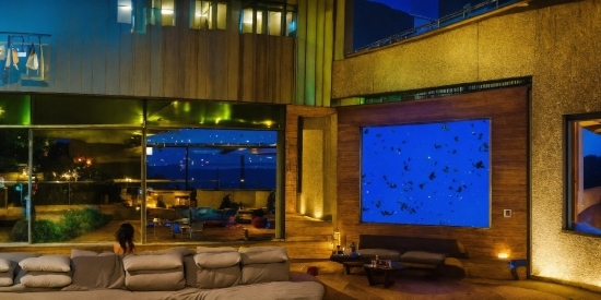 Building, Interior Design, Entertainment, Couch, Electric Blue, Facade