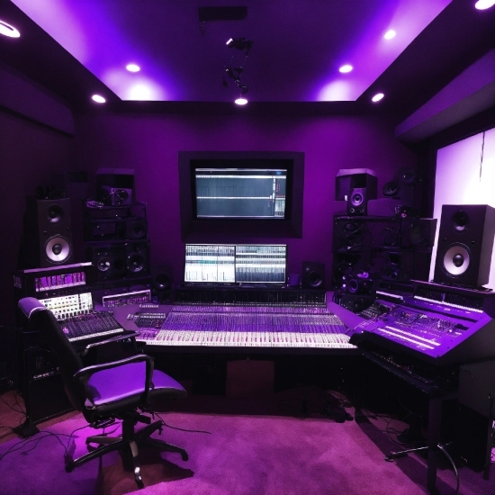Building, Purple, Musical Instrument Accessory, Interior Design, Entertainment, Audio Equipment