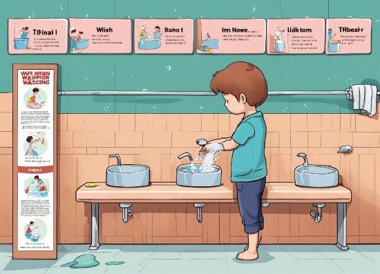 Cartoon, Gas, Sink, Sharing, Illustration, Room