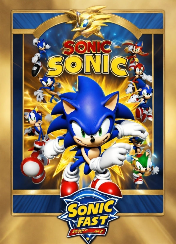 Cartoon, Poster, Font, Sonic The Hedgehog, Publication, Fictional Character