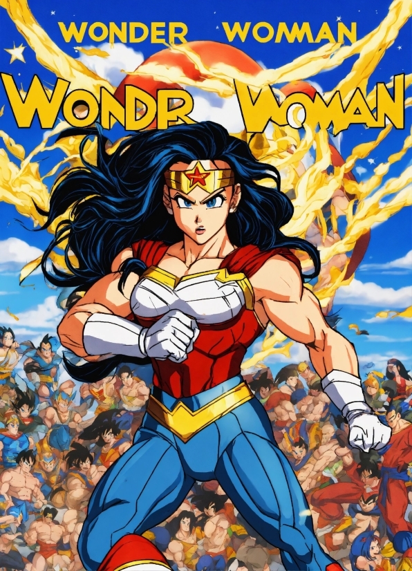 Cartoon, Wonder Woman, Poster, Dragon Ball, Art, Illustration