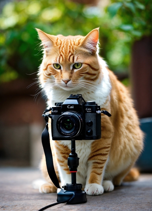 Cat, Plant, Tripod, Camera Lens, Carnivore, Photographer