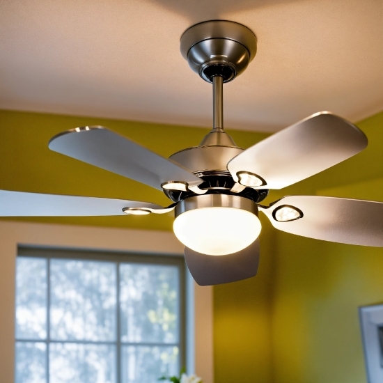 Ceiling Fan, Window, Light, Shade, Home Appliance, Electricity