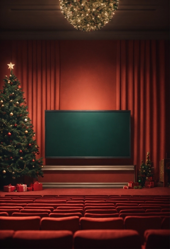 Christmas Tree, Property, Stage Is Empty, Light, Decoration, Lighting