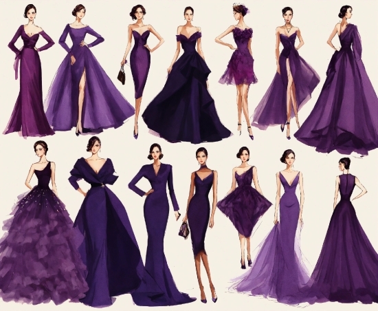 Clothing, Joint, One-piece Garment, Shoulder, Dress, Purple