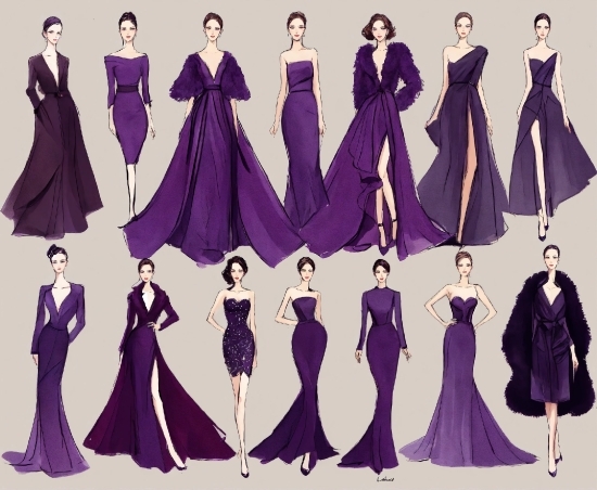 Clothing, Joint, Shoulder, One-piece Garment, Dress, Purple