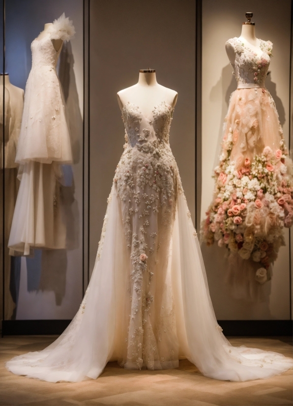 Clothing, Shoulder, One-piece Garment, White, Wedding Dress, Light