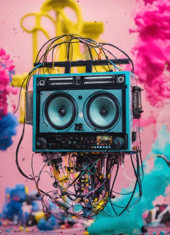 Colorfulness, Font, Art, Electronic Instrument, Audio Equipment, Goggles