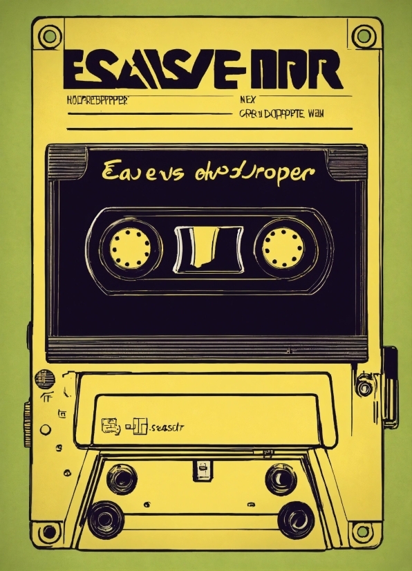 Compact Cassette, Motor Vehicle, Yellow, Mode Of Transport, Font, Electronic Device
