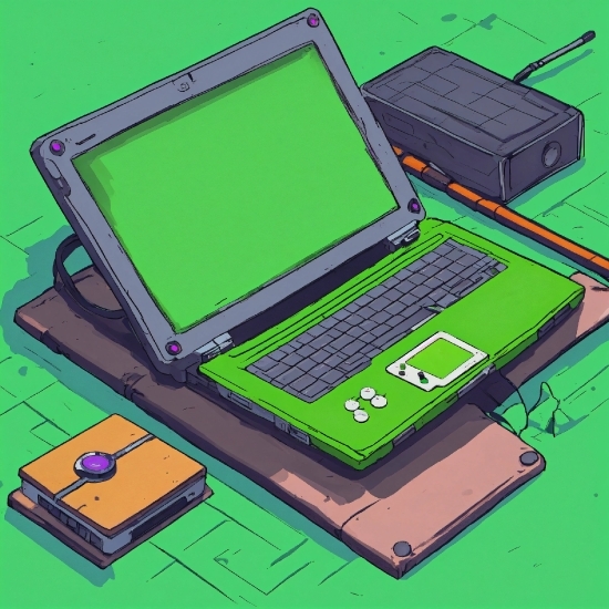 Computer, Personal Computer, Green, Laptop, Input Device, Netbook