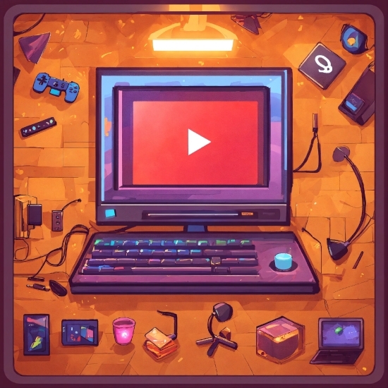 Computer, Personal Computer, Orange, Laptop, Space Bar, Input Device