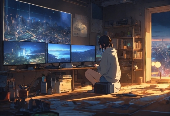 Computer, Television Set, Space, Art, Display Device, Flat Panel Display