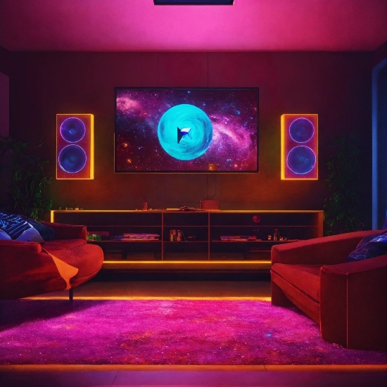 Couch, Purple, Decoration, Entertainment, Interior Design, Violet