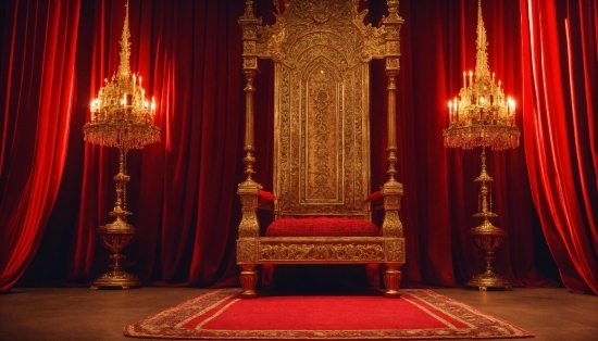Curtain, Textile, Interior Design, Chair, Throne, Gold